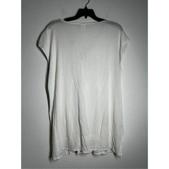 Kona Sol Swim Cover Up Tunic Eyelet Trim White Size L - Picture 4 of 8